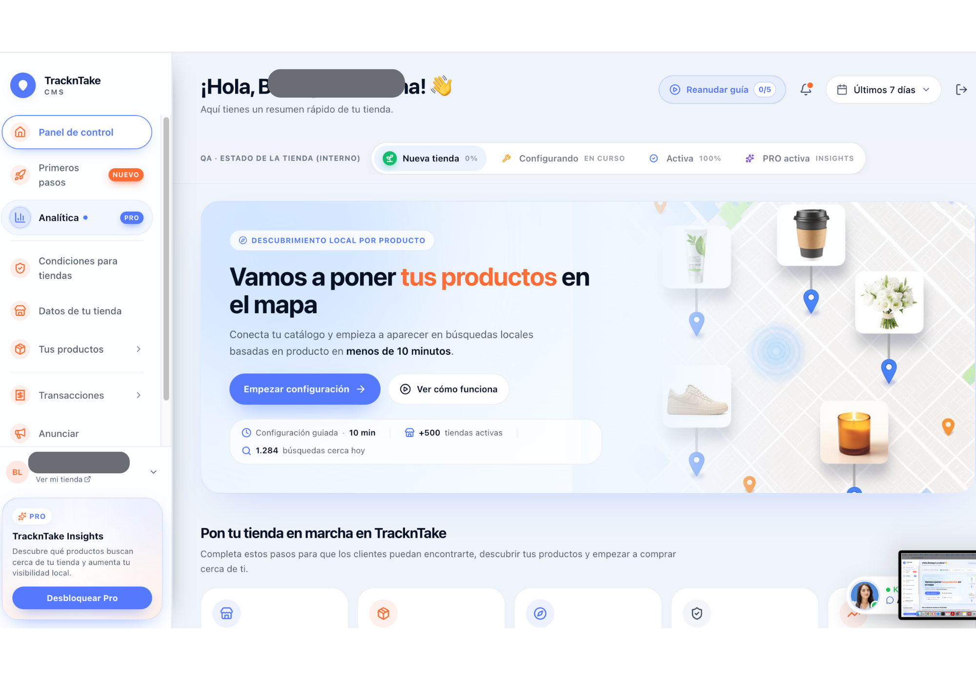 Nuevo panel del CMS de TracknTake orientado al partner