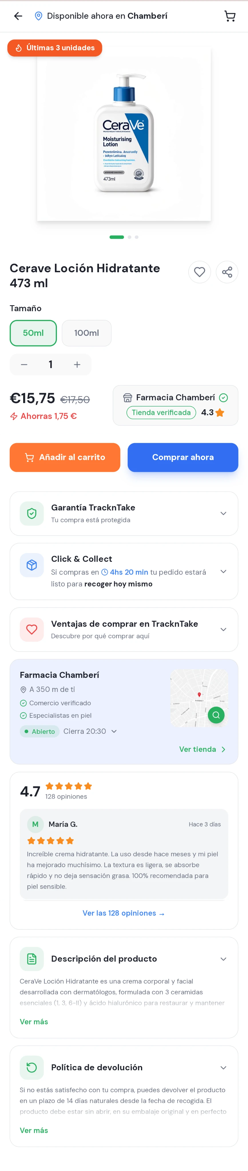 Nueva ficha de producto de TracknTake implementada